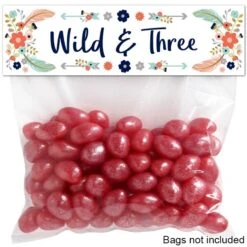 Boho 3rd Birthday Editable Treat Bag Topper, Editable Digital Template